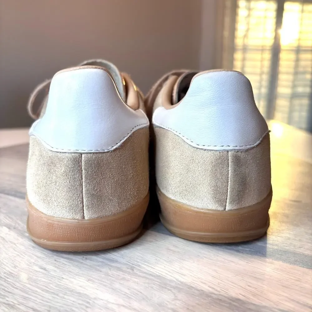 Adidas Gazelle Indoor Beige Gum Suede Sneakers Low Top Women's Shoes US Size 8